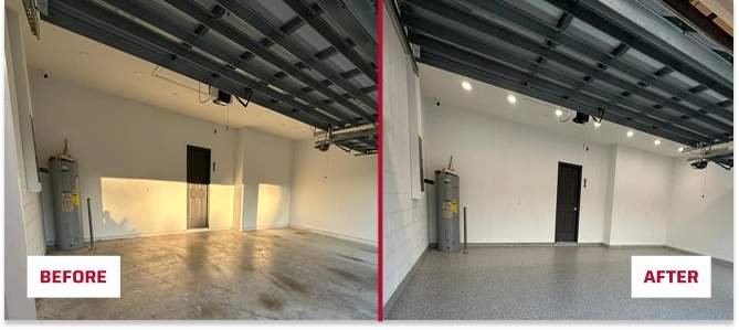 Before and After Polyurea Floor Coating