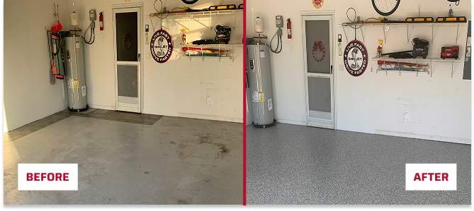 Before and After Polyurea Floor Coating
