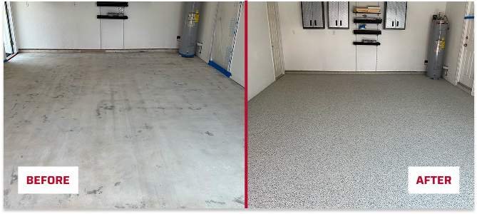 Before and After Polyaspartic Floor Coating